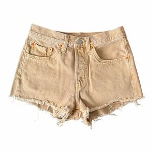 Levi's -Like New- Tan 501s Khaki Jean Denim Cutoff Shorts